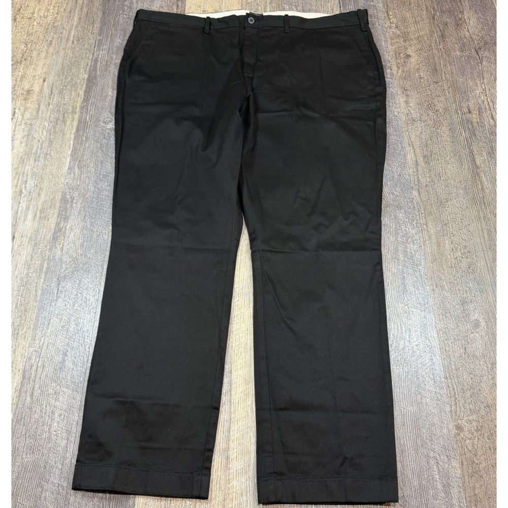 J Crew 770 Straight Stretch Chino Pants Mens 44x32 Black Flat Front NWT